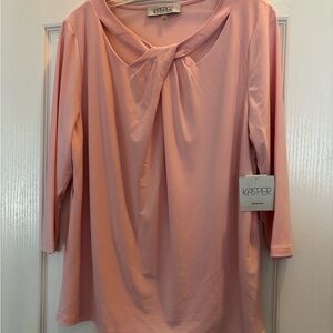 Kasper Light Pink Blouse with 3/4 Sleeves
